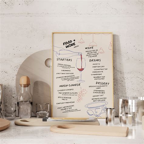Kitchen Menu Wall Art
