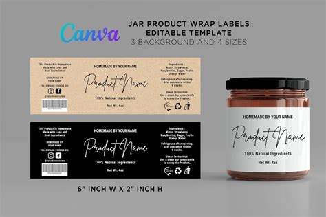 Kitchen Patterns Printable Jar Wrap Arounds
