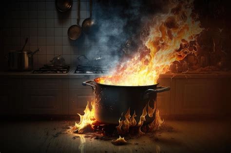 Kitchen Pot On Fire