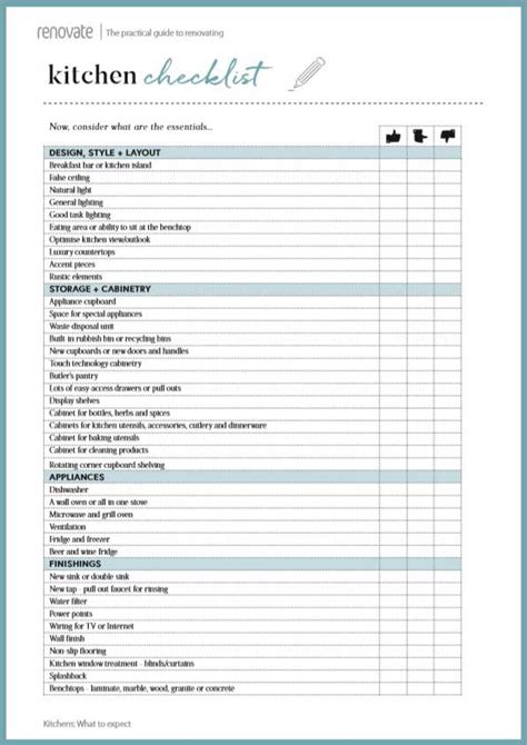 Kitchen Renovation Planning Checklist