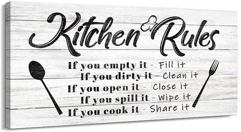 Kitchen Rules Wall Canvas