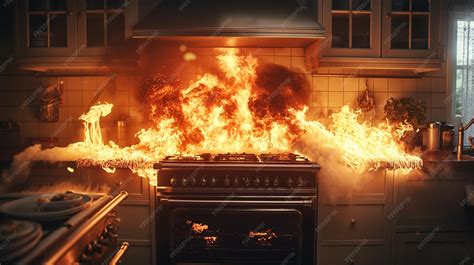 Kitchen Stove On Fire