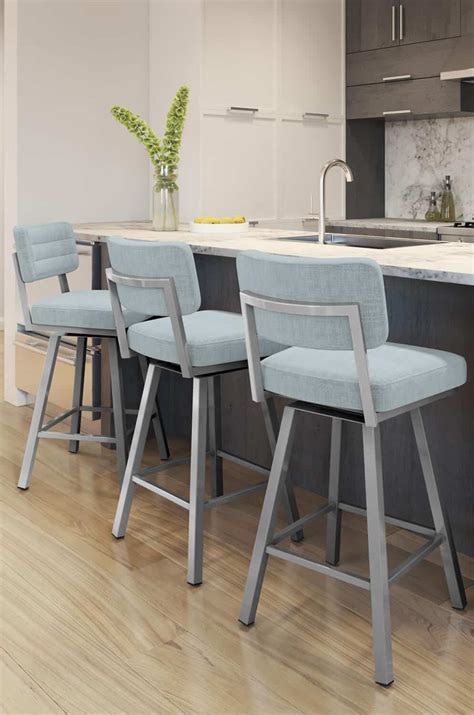 Kitchen With Blue Stools