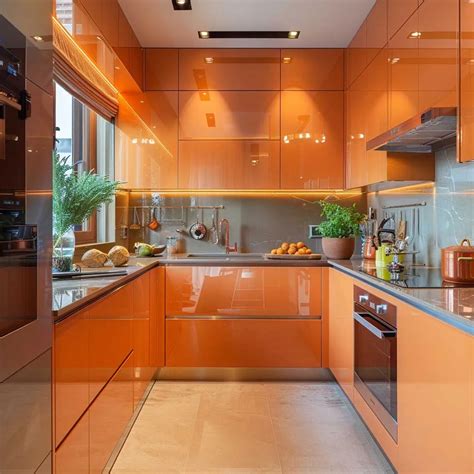 Kitchen With Orange Cabinets