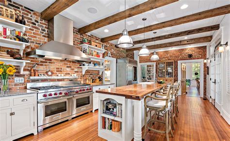 Kitchen With Red Brick