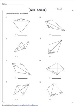 Kite Problems Geometry Worksheet
