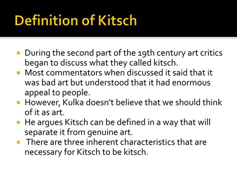 Kitsch Word Definition