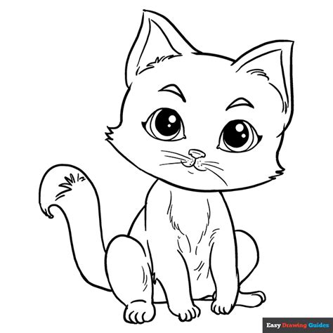 Kitten Drawing Easy Printable