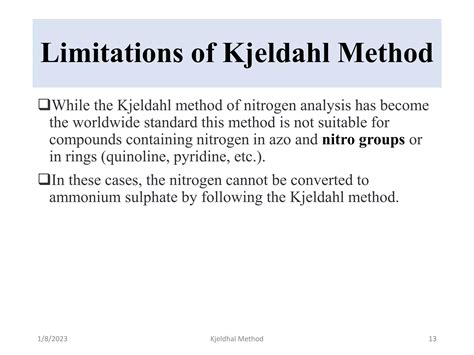 Kjeldahl Method Limitations