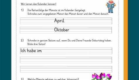Kalender | Arbeitsblätter grundschule, Lernen tipps schule, Vokabeln lernen