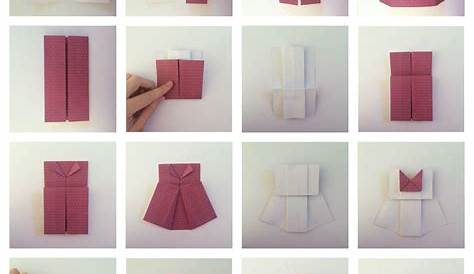 Kleid falten aus Papier - Origami - Einfache Origami Kleider - Falten
