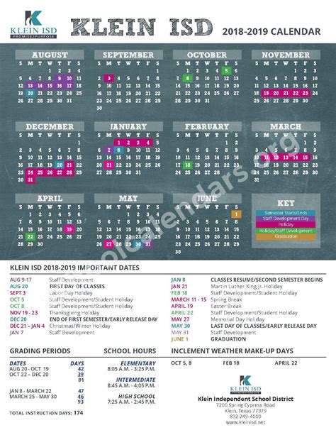 klein isd school schedule