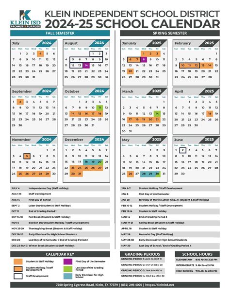 Klein School Calendar