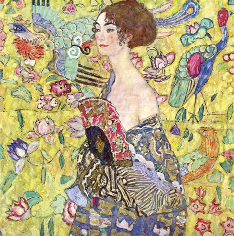 klimt lady with a fan poster