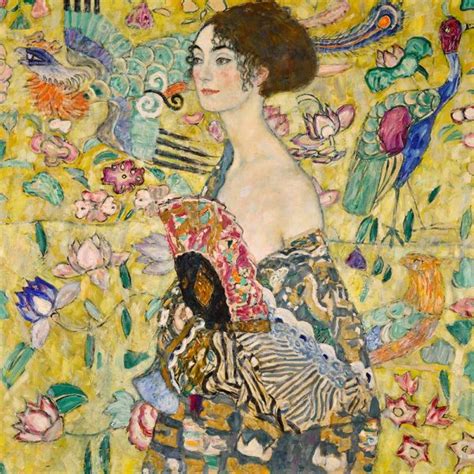 klimt lady with a fan reproduction