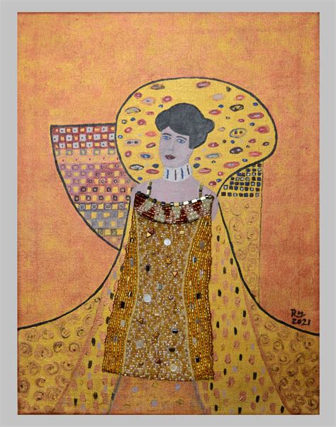 klimt lady with a gold necklace