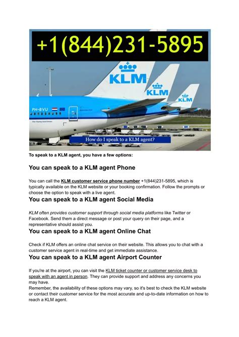 klm contact phone number