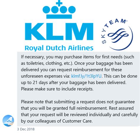 klm lost luggage claims