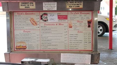 Erie Drive In Menu, Menu for Erie Drive In, Stratford, Stratford