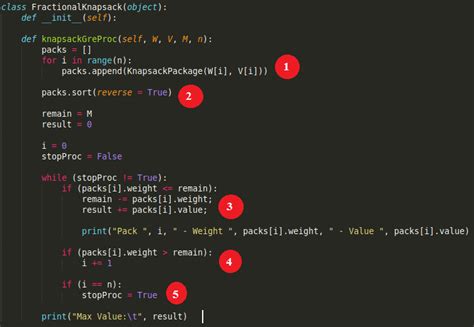 knapsack problem python greedy algorithm