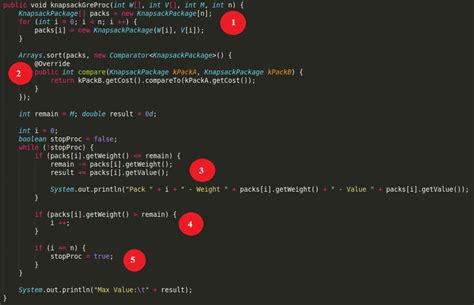 knapsack problem using greedy method code in java