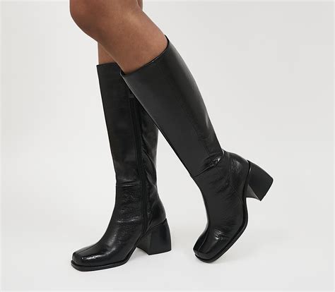 knee high square toe boots