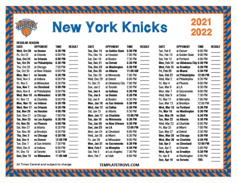 News Update  Knicks 2021 22 Schedule Trend Now