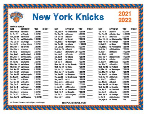 knicks game schedule 2021