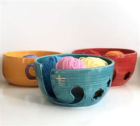 Yarn bowls pottery knitting bowl handmade by Ningswonderworld