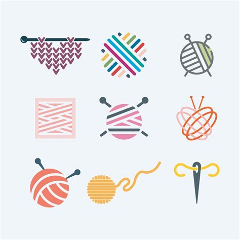 Knitting Logo Or Symbol. Ball Of Yarn With Needles, Knit