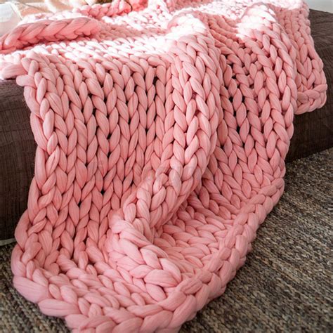 Handmade Chunky Knitted Blanket Wool Thick Line Yarn