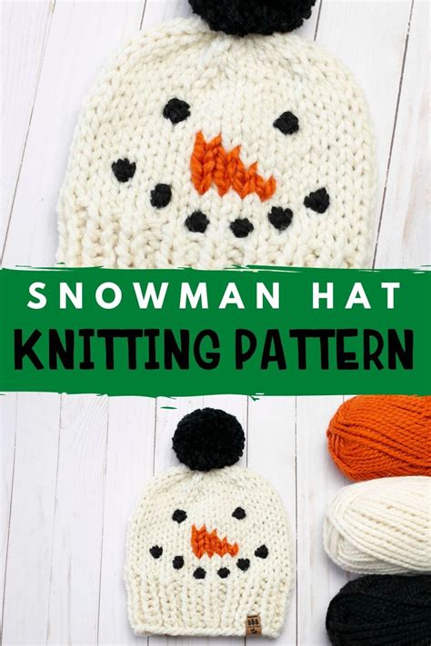 Knitting Pattern For Snowman Hat