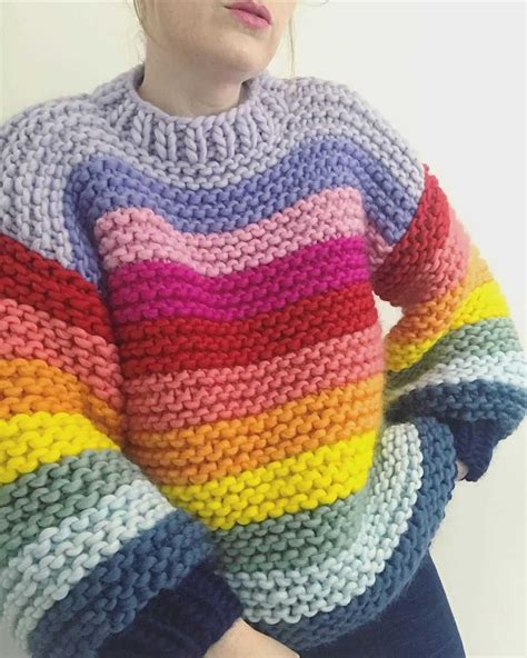 Knitting Pattern Rainbow Jumper
