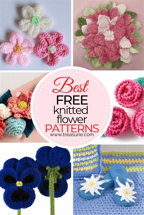 Knitting Patterns Flowers Easy Free