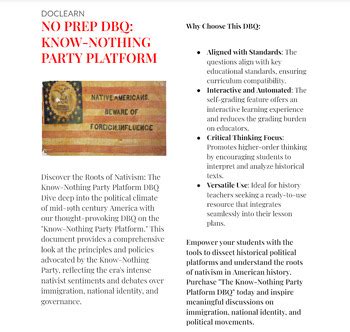 know nothings apush def