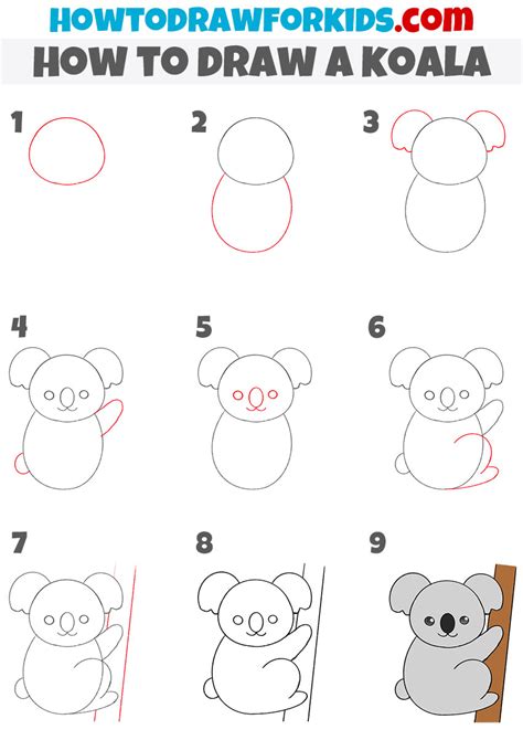 How To Draw A Koala Easy Step By Step For Kids