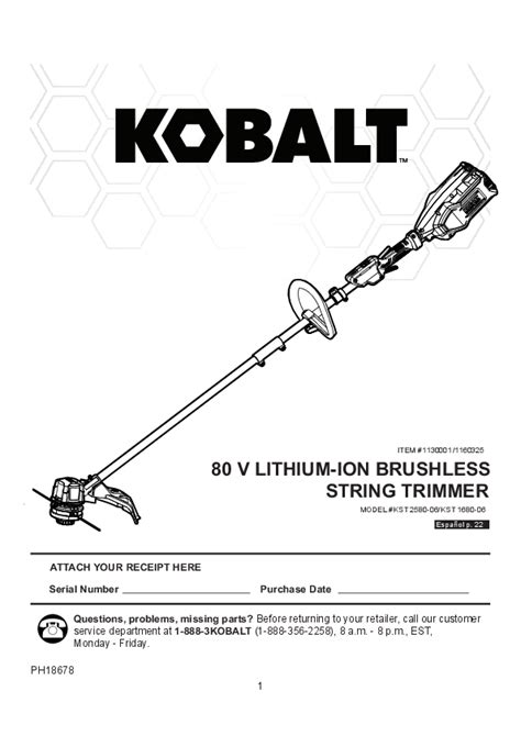 Kobalt Corded String Trimmer Manual