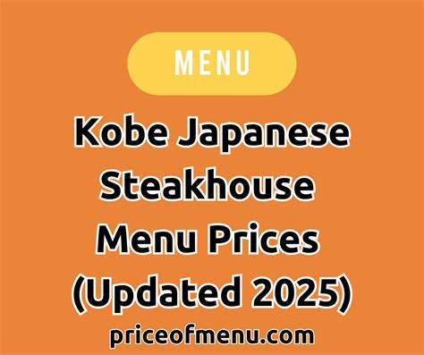 Unveil Kobe's Culinary Masterpiece: Menu with Prices That Wow!