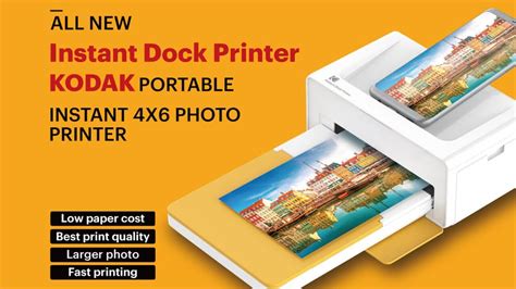 Kodak Dock Plus 4Pass instant photo printer with 90 sheets for 130