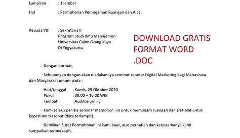 Contoh Surat Peminjaman Alat - Riset