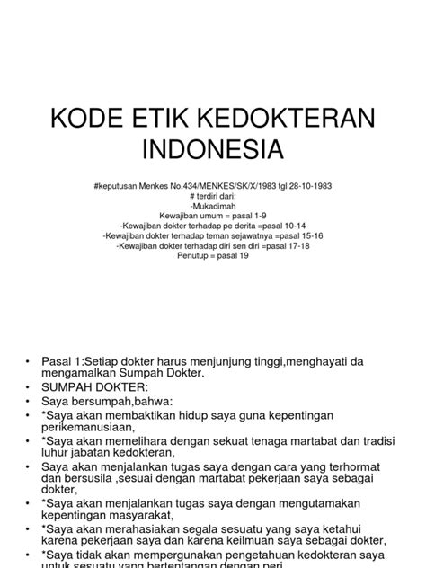 kode etik dokter indonesia