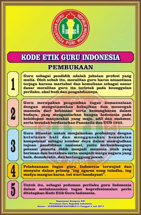 kode etik guru indonesia pembukaan