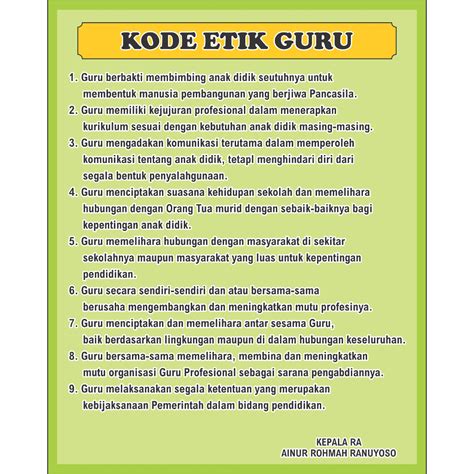 kode etik guru paud