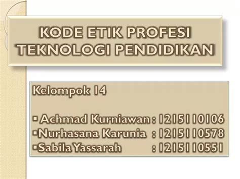 kode etik profesi teknologi pendidikan