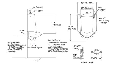 Kohler Urinal Spec Sheet