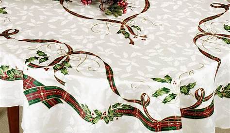 Kohls Christmas Tablecloth 60 X 120 Oblong White Lenox Holiday Cutwork By
