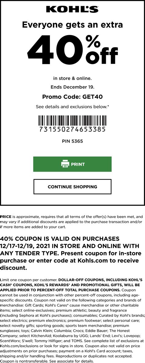Kohls 40 Off Coupon Code Generator