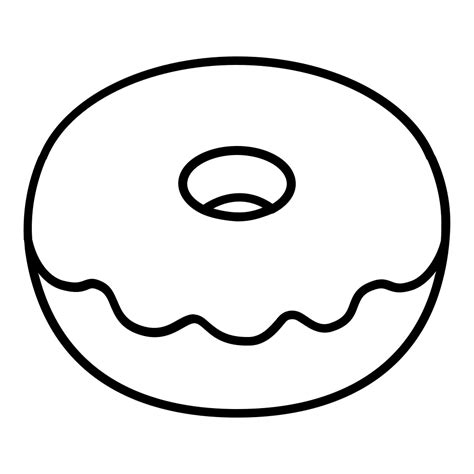 kolorowanka donut do druku czarno biały