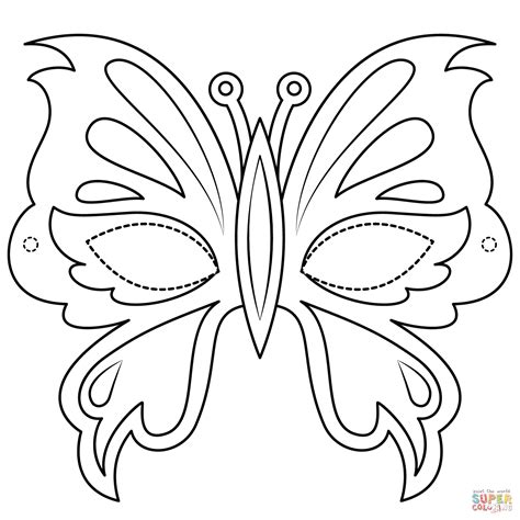 kolorowanka motyl maska