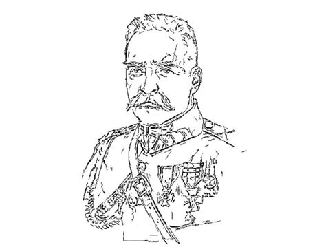 kolorowanki patriotyczne józef piłsudski kolorowanka do druku